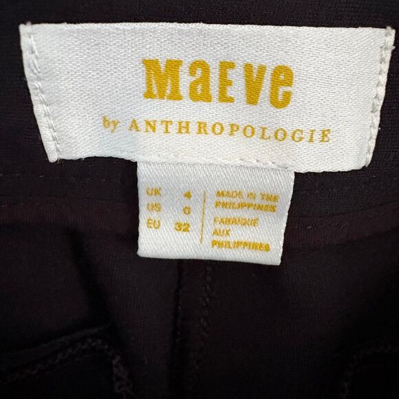 Maeve Anthropologie Ankle-Zip Black Stretch Skinny Pants size 0 - Picture 14 of 14